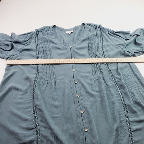 J. Jill Blouse long sleeve Women Size XL V-neck relaxed Button Down - Picture 8 of 12